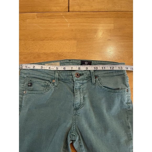AG Adriano Goldschmied Jeans Womens Green Stevie Ankle Slim Straight Leg‎ 27R - Picture 4 of 8